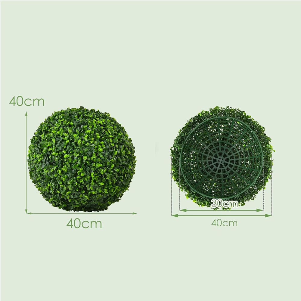 Lot de 2 boules artificielles pour décoration extérieure vert 40cm - Maisons du Monde