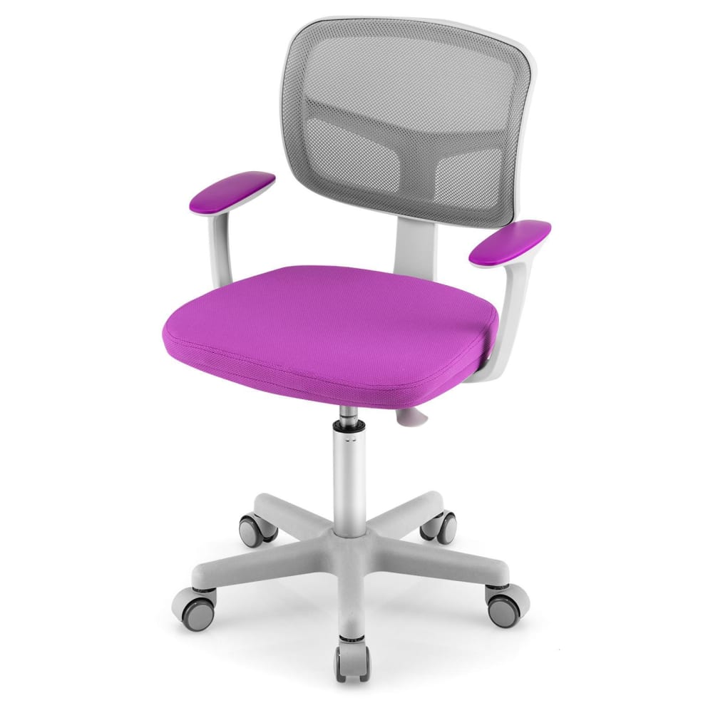 Giantex Kinderschreibtischstuhl mit Netzrücken 54 x 50 x 80-91,5 cm, violet VIOLETT PVC - POLYVINLYCHLORID Kinder