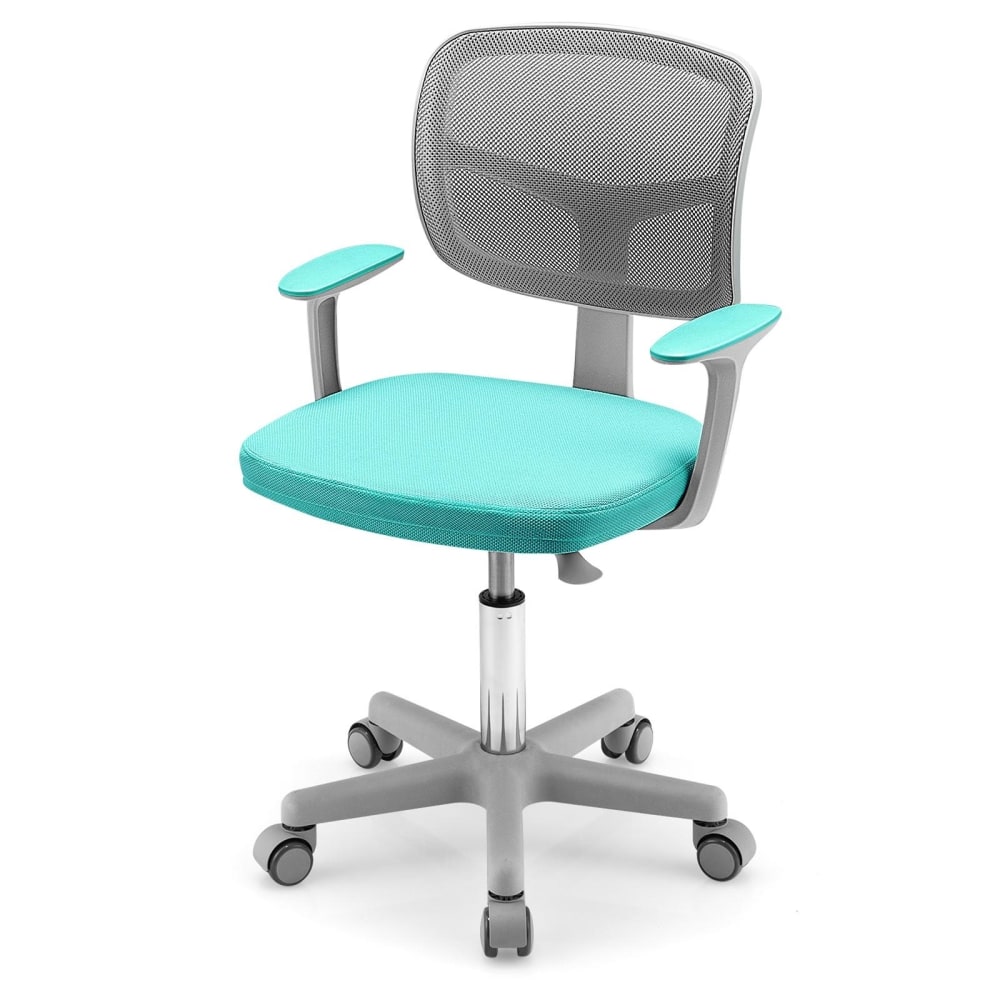 Giantex Kinderschreibtischstuhl mit Netzrücken 54 x 50 x 80-91,5 cm, türkis GRÜN PVC - POLYVINLYCHLORID Kinder