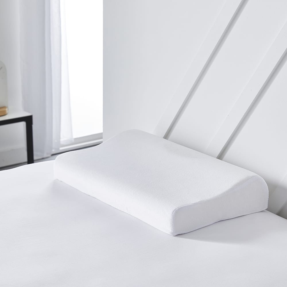 Oreiller ergonomique uni  50x30 cm blanc