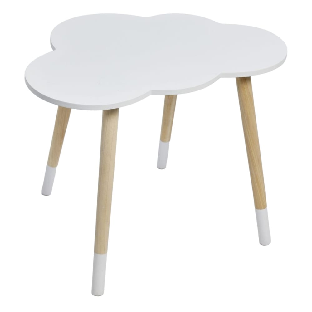 Table enfant en bois forme nuage 60x60x44 cm blanc Table enfant en bois forme nuage 60x60x44 cm blanc