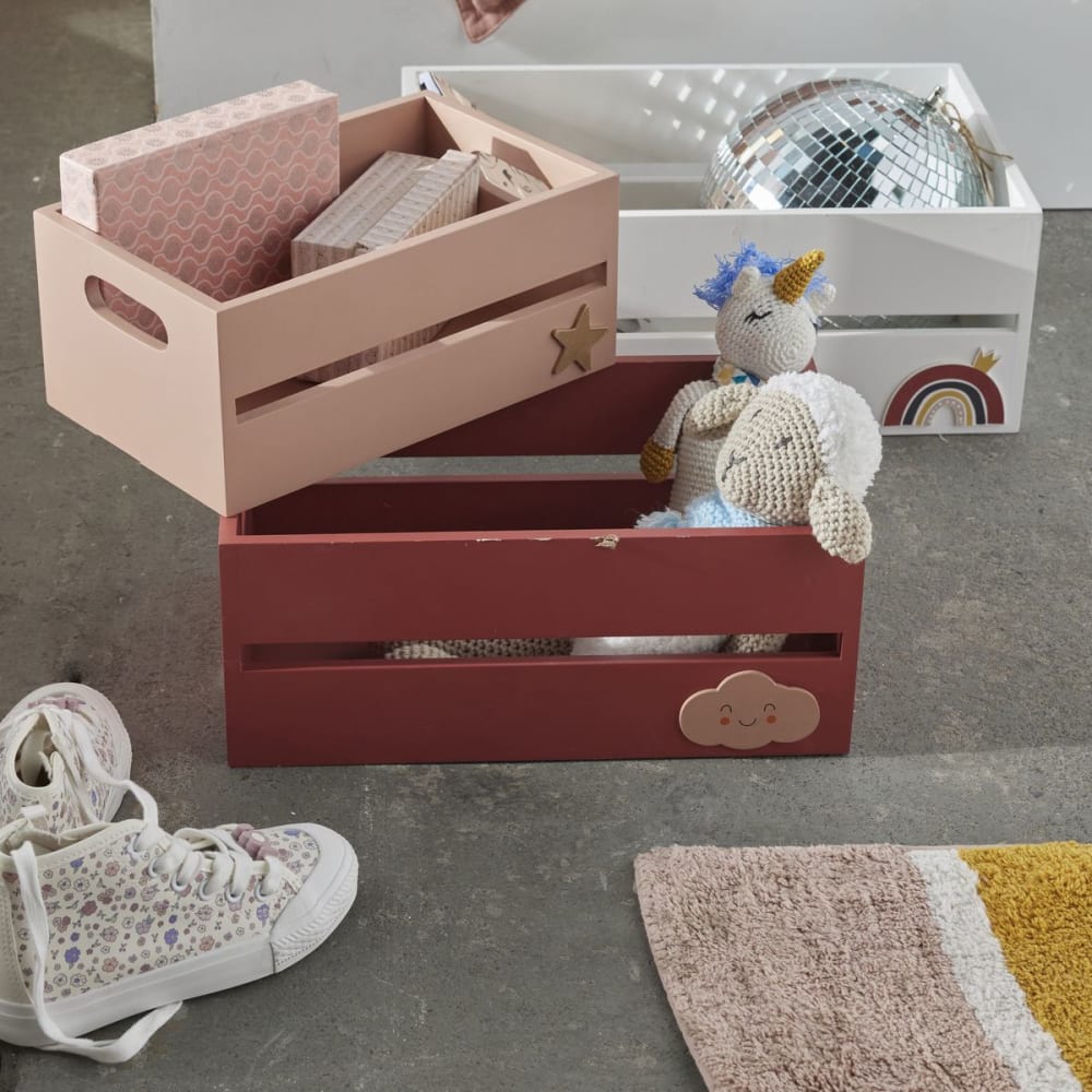 Lot de 3 caisses 28x17x12 cm rose — vue 3