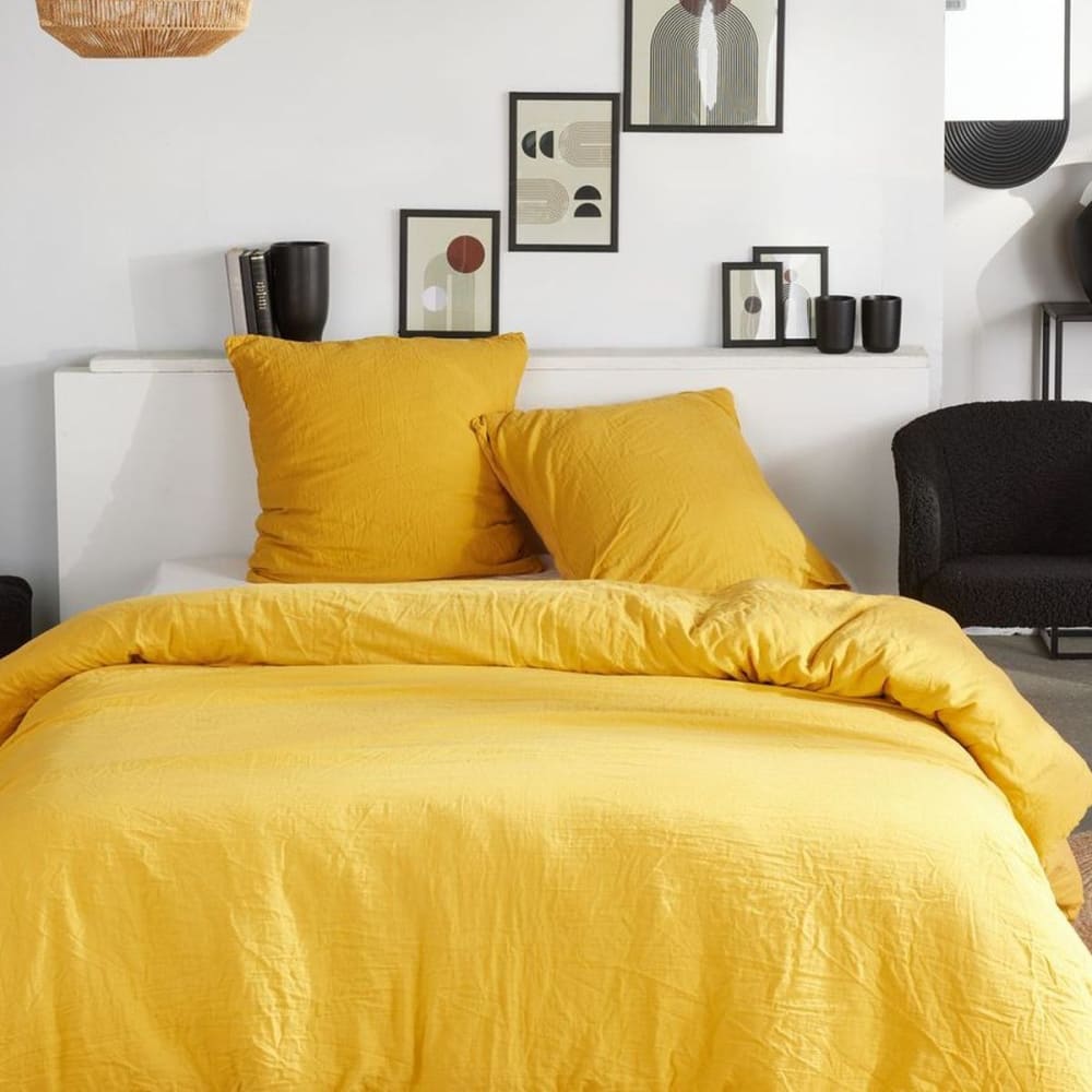 Parure de lit gaze de coton unie  220x240 cm