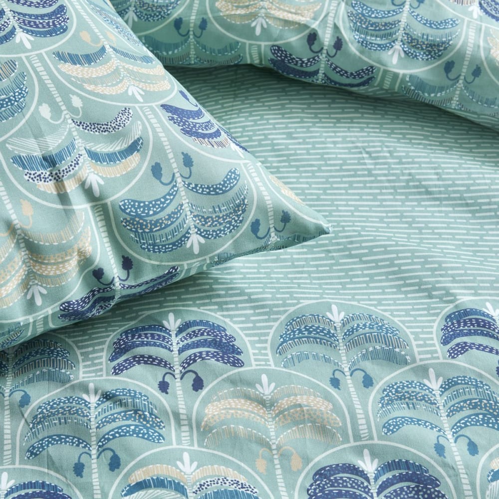 Parure de lit imprimé floral coton 220x240 cm vert - Maisons du Monde