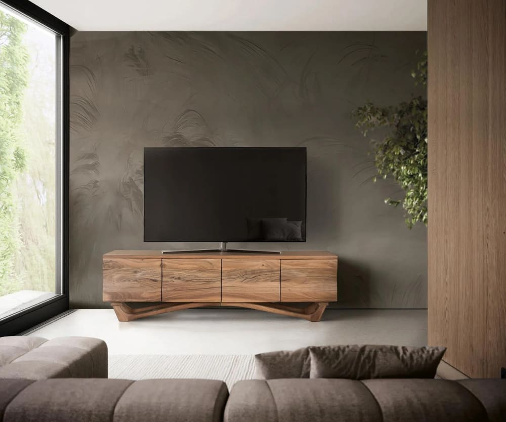 Meuble tv fabriqué à la main en bois d'acacia 170cm - Maisons du Monde