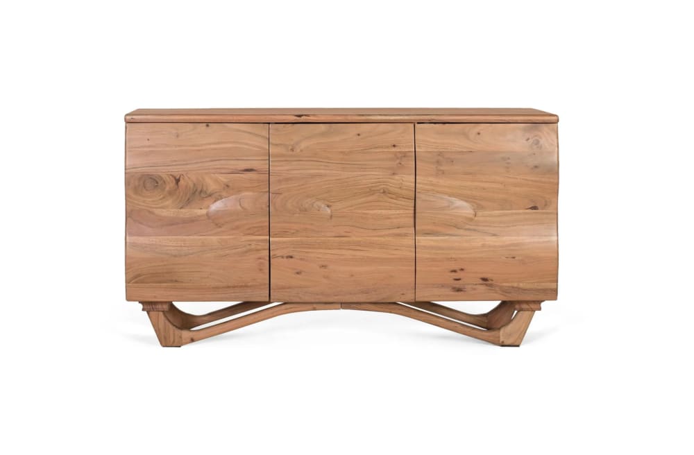 GINER Y COLOMER Handgefertigtes Sideboard aus Akazienholz 140 cm Braun