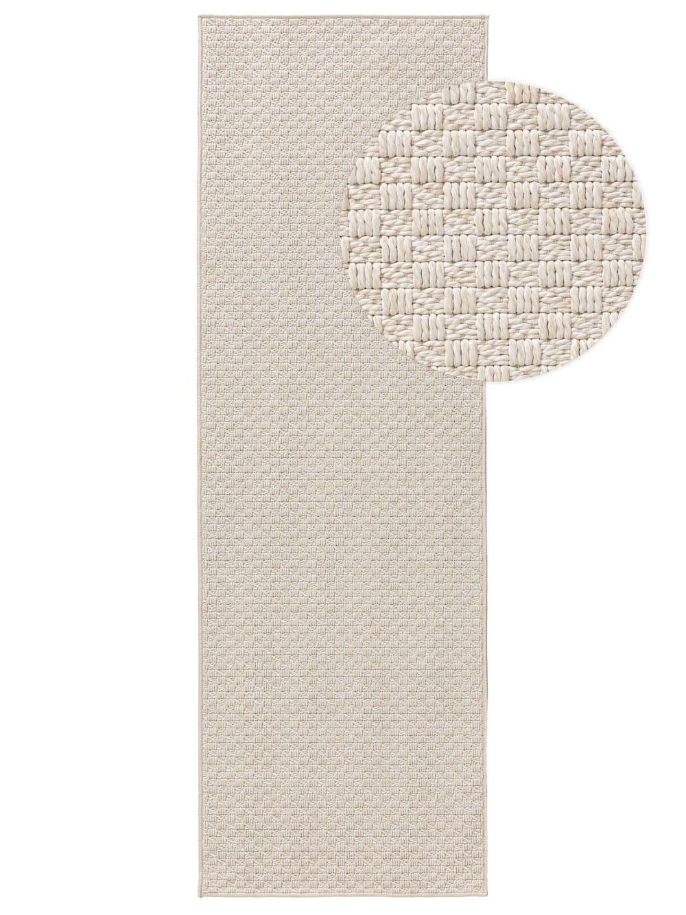 Tapis de couloir extérieur & intérieur crème 77x240