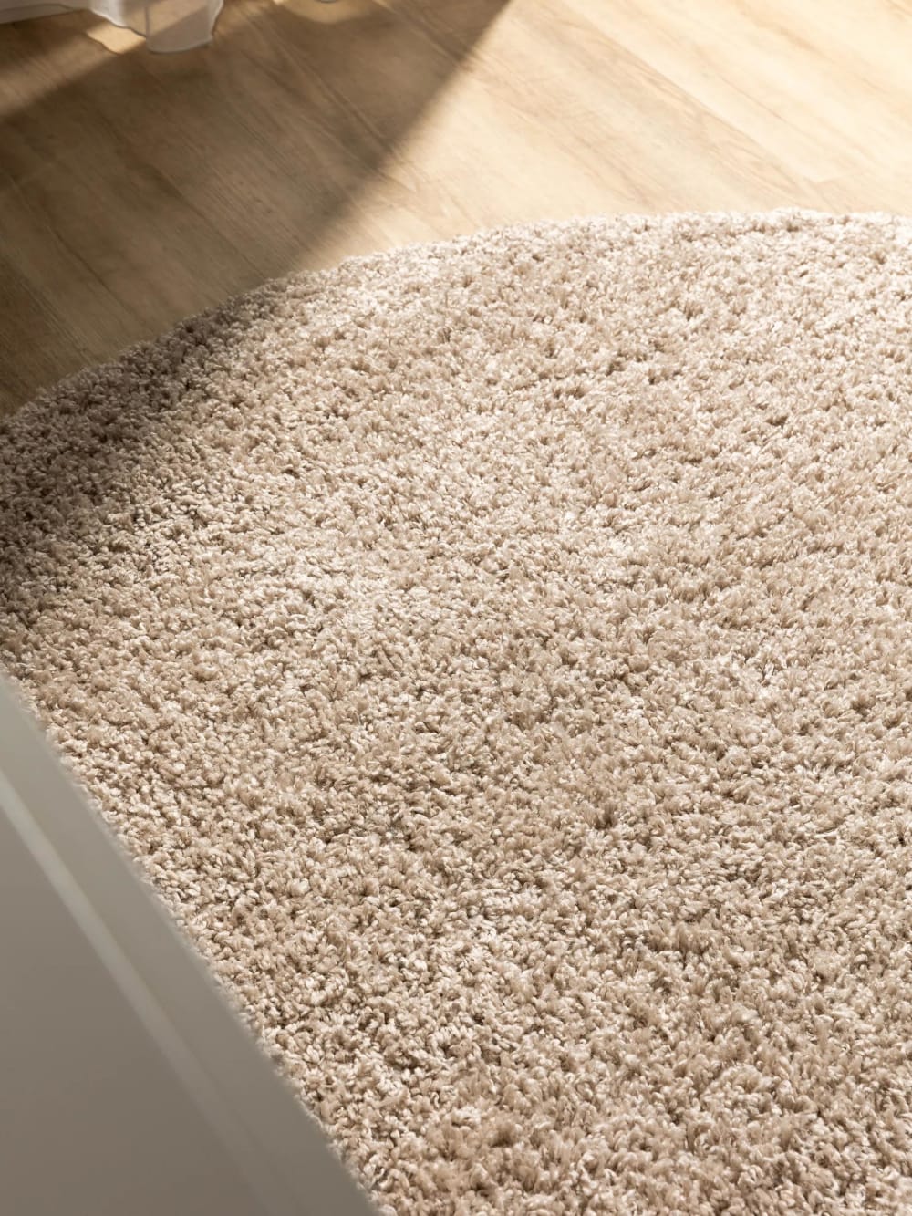 Tapis à poils longs beige D 160 rond — vue 4