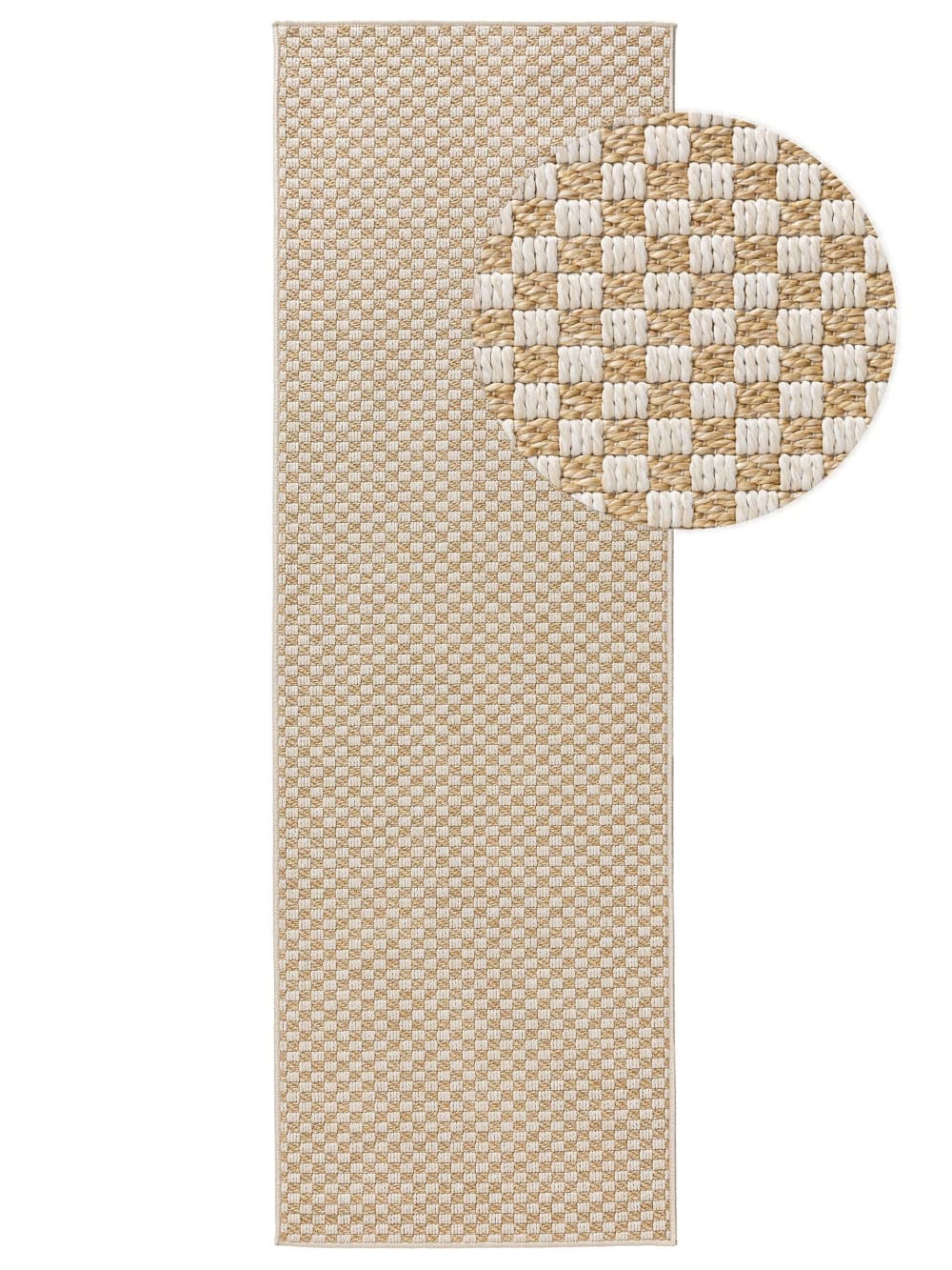 Tapis de couloir extérieur & intérieur crème/beige 77x240