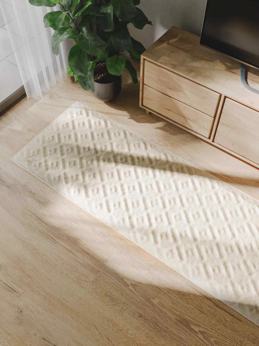 Tapis de couloir crème 70x200 — vue 4