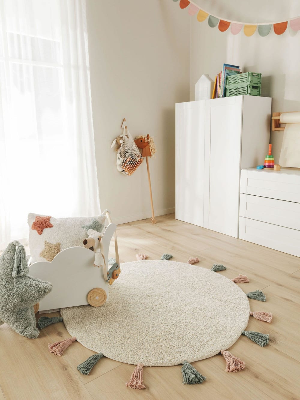 Tapis lavables pour enfants crème D 100 rond