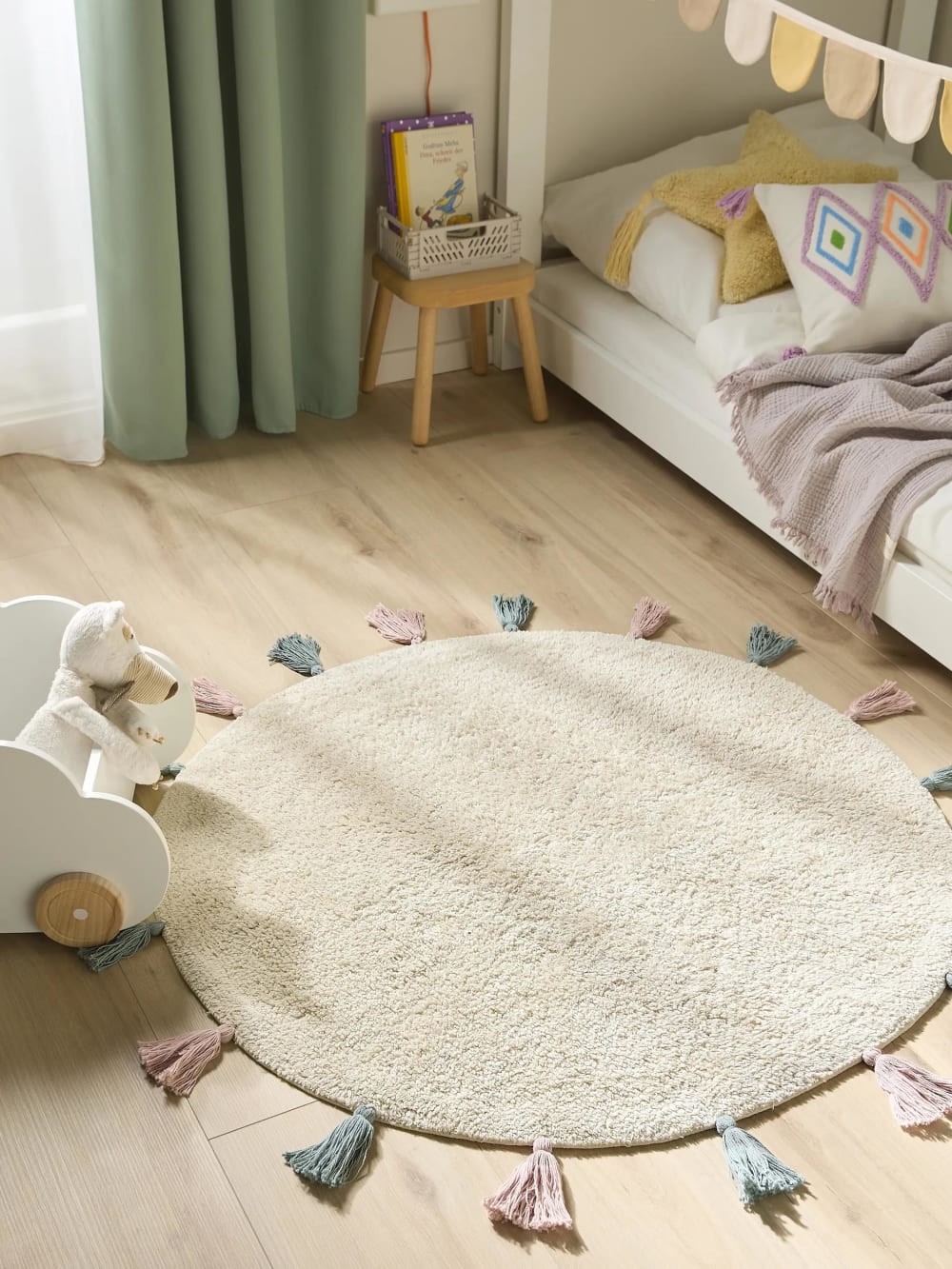 Waschbarer Kinderteppich cream D 100 rund - Maisons Du Monde