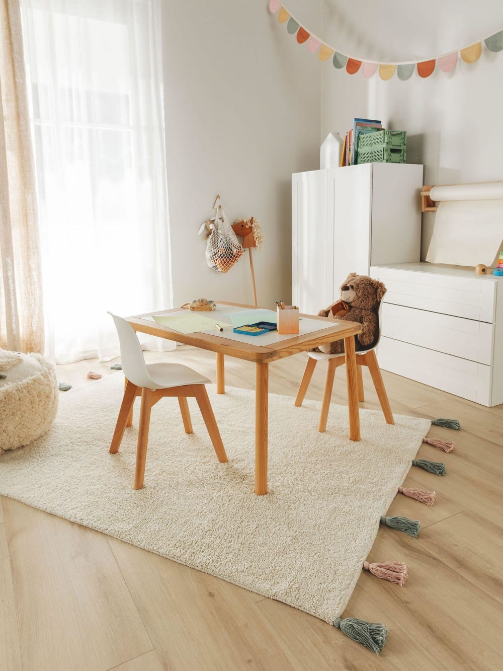 Tapis lavables pour enfants crème 120x170