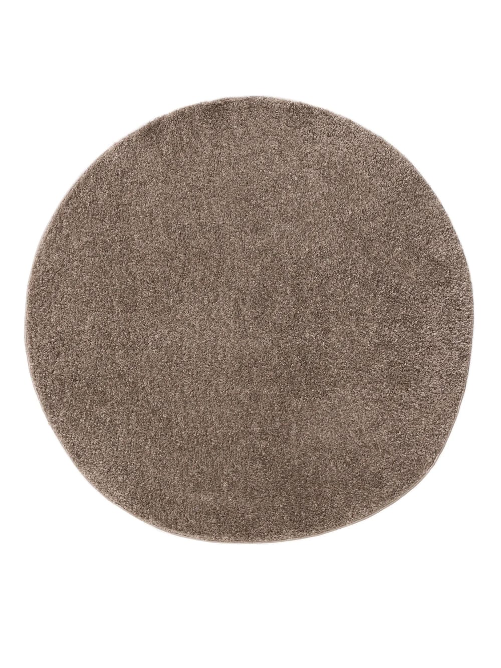 Tapis à poils longs taupe D 80 rond