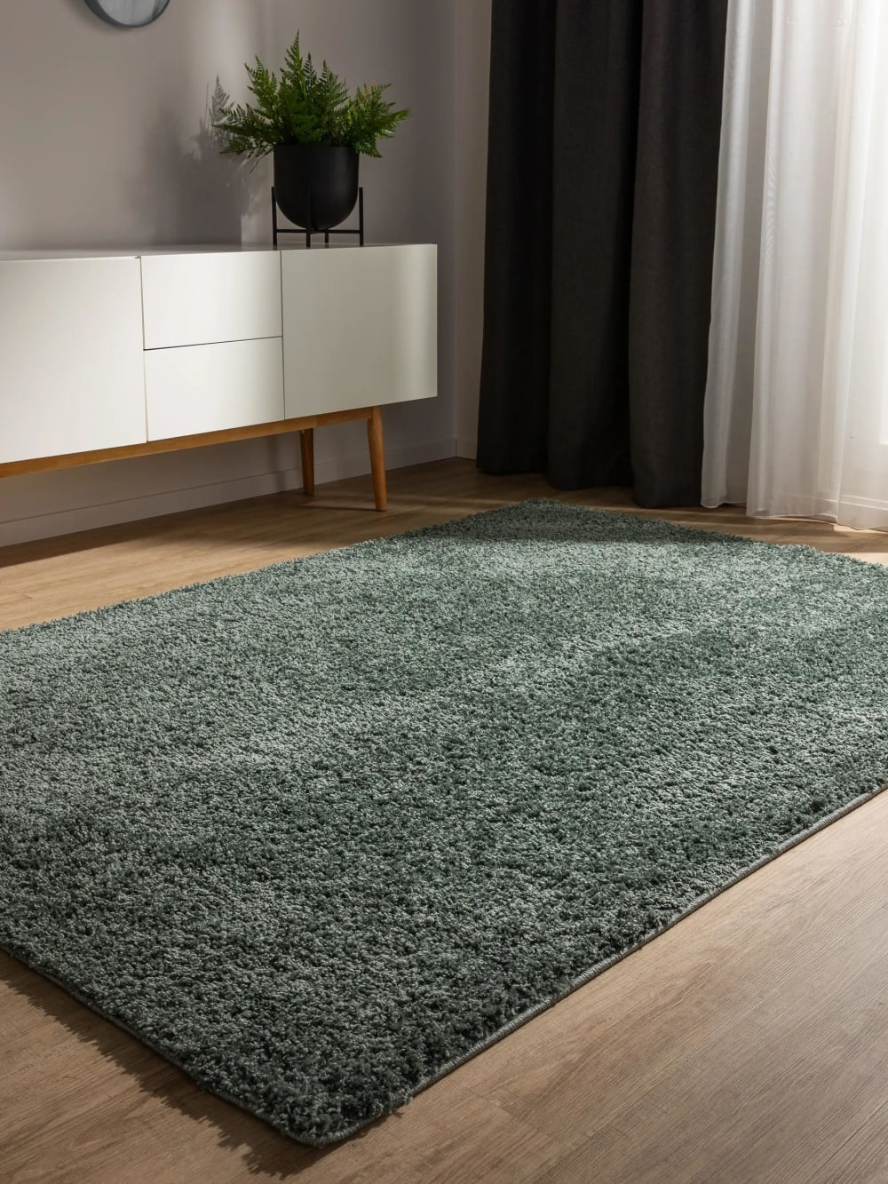 Tapis à poils longs vert clair 120x170 — vue 3