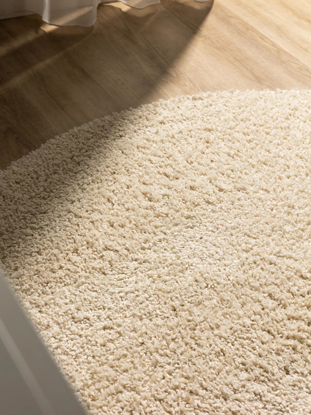 Tapis à poils longs crème D 160 rond — vue 4