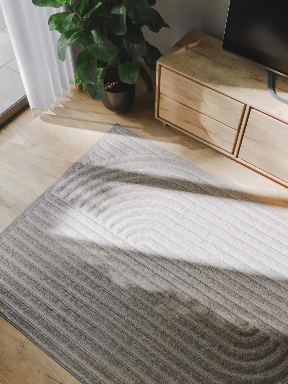 Tapis gris clair 140x200 — vue 4