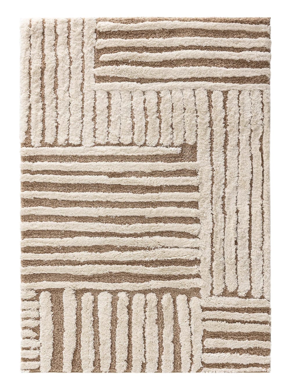 Tapis à poils longs crème/beige 200x290