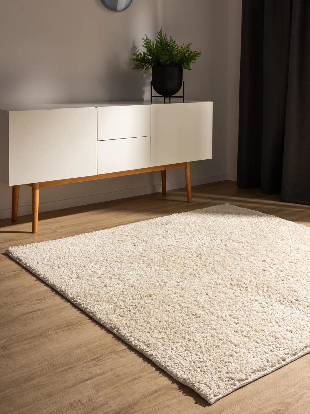 Tapis à poils longs crème 200x200 — vue 3