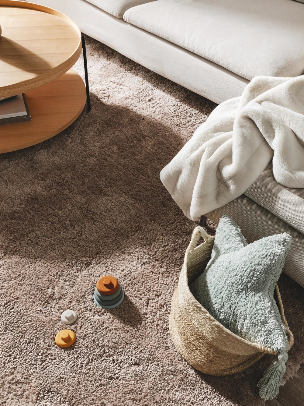 Tapis à poils longs taupe 80x150 — vue 4