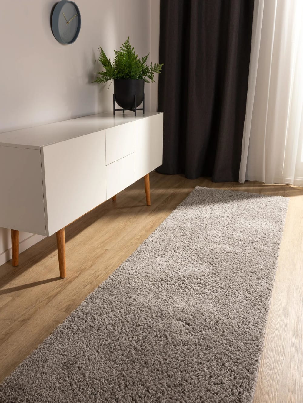 Tapis à poils longs gris clair 70x200 — vue 3
