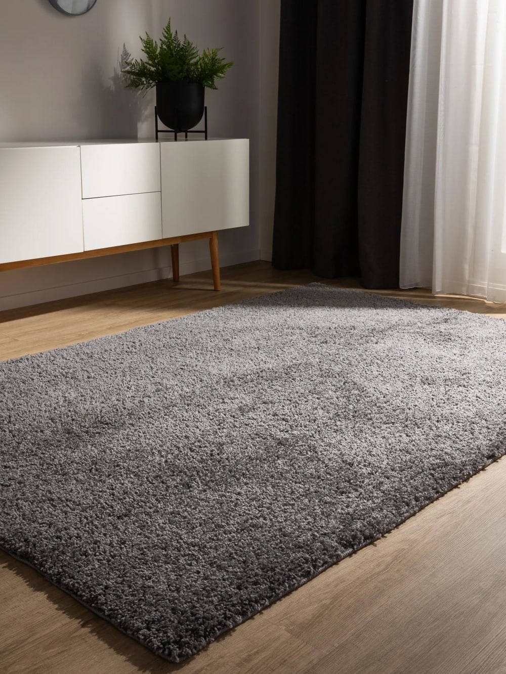 Tapis à poils longs gris 60x120 — vue 3