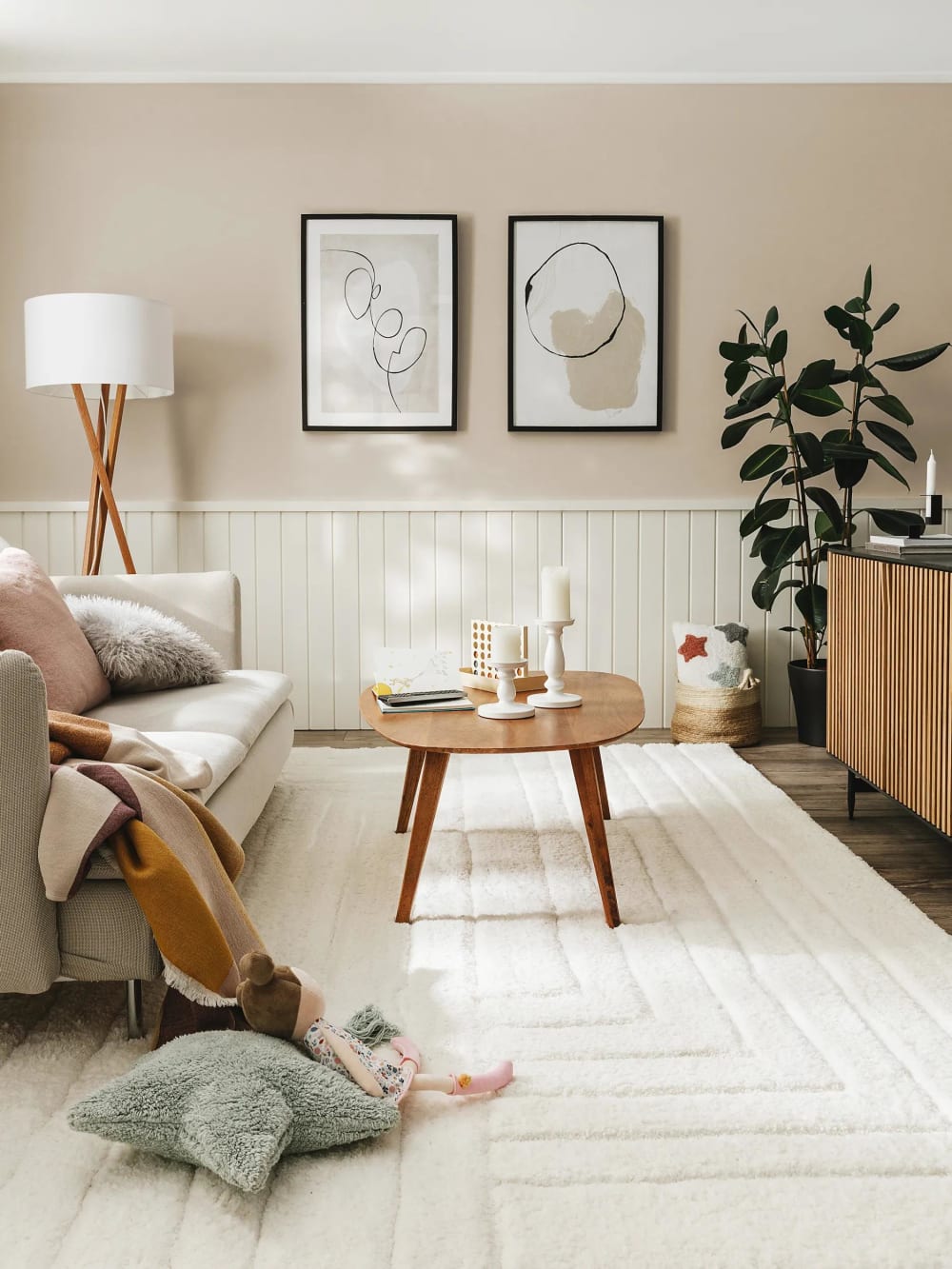 Hochflorteppich cream 160x230 - Maisons Du Monde