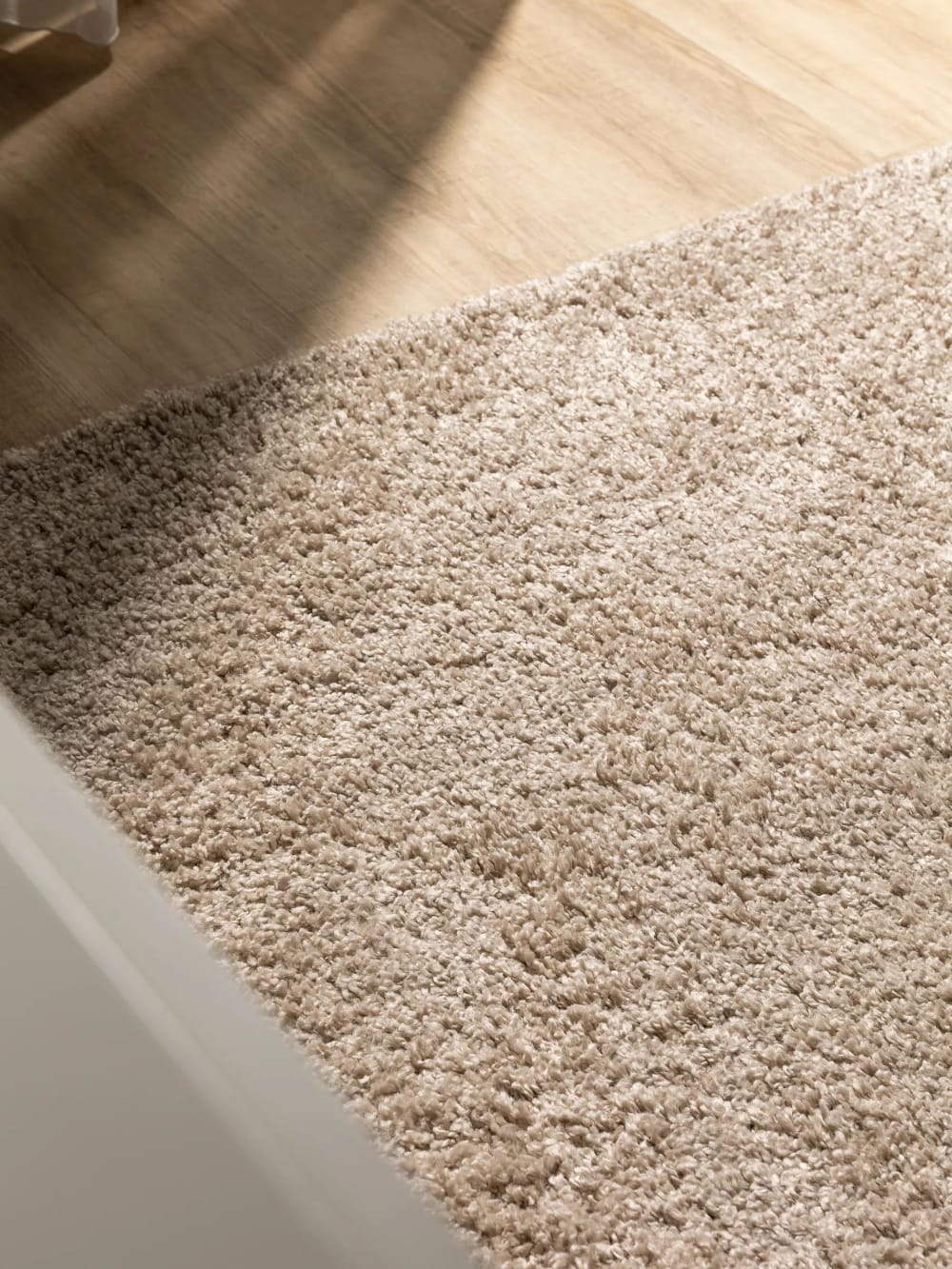 Tapis à poils longs beige 160x160 — vue 4