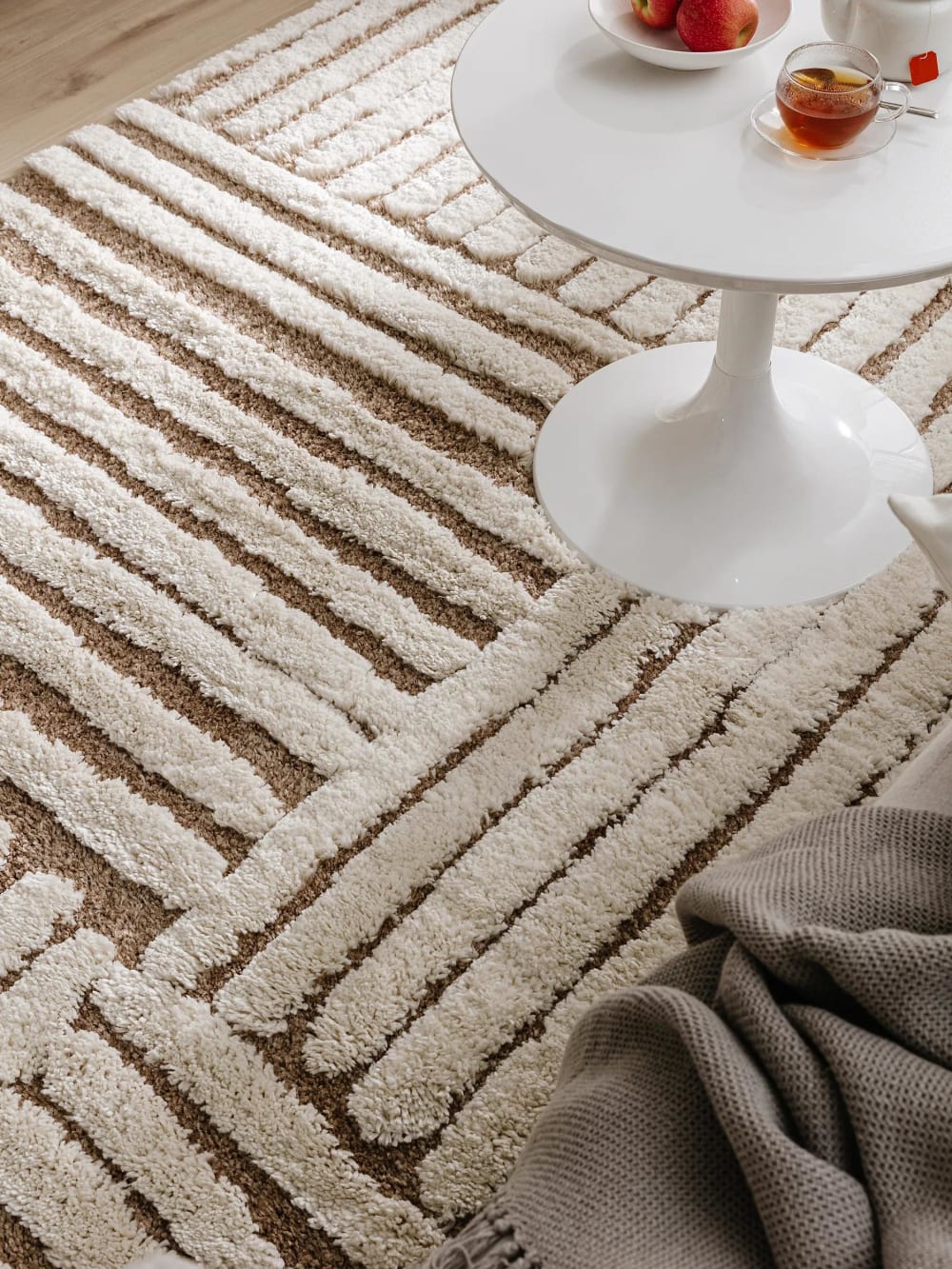 Tapis à poils longs crème/beige 120x170 — vue 4
