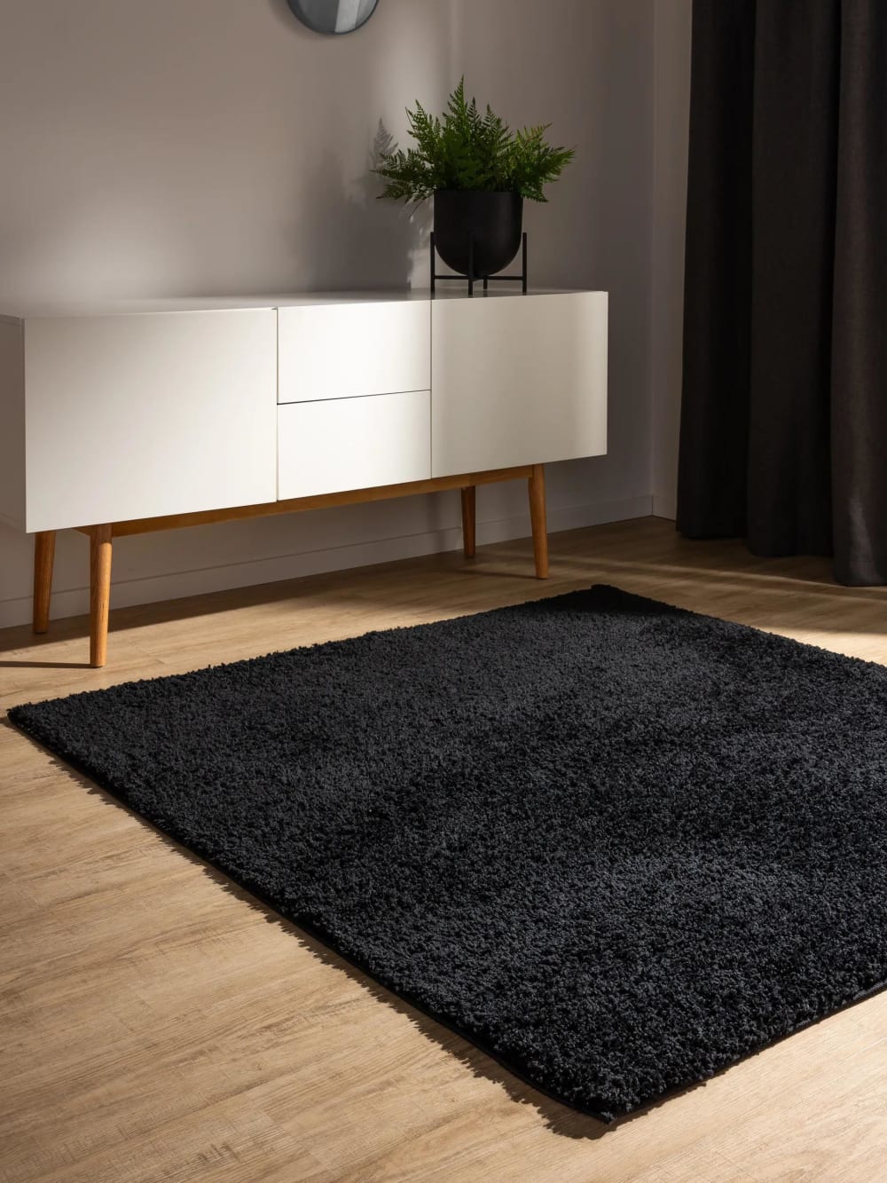 Tapis à poils longs noir 200x200 — vue 3