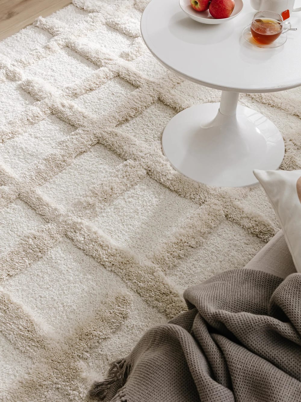 Tapis à poils longs crème 160x230 — vue 4