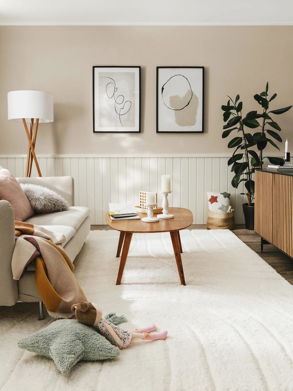 Hochflorteppich cream 160x230 - Maisons Du Monde