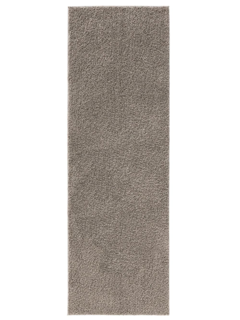Benuta Hochflorteppich hellgrau 80x250 style modern - Pvc - Polyvinlychlorid