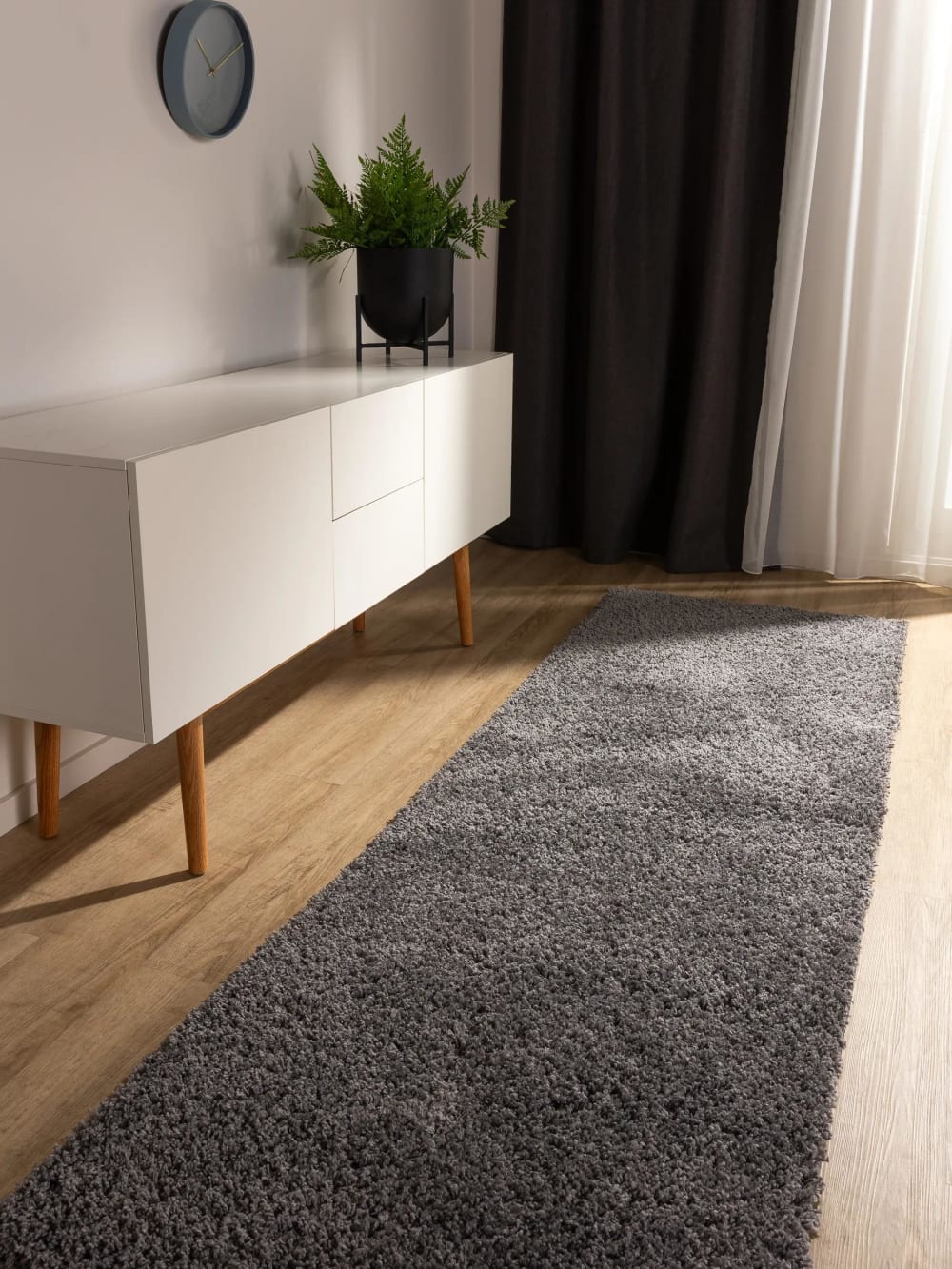 Tapis à poils longs gris 80x250 — vue 3