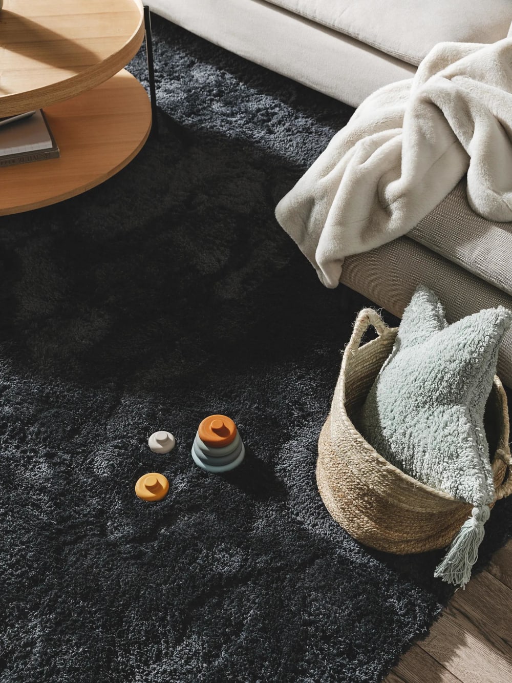 Tapis à poils longs anthracite 80x150 — vue 4