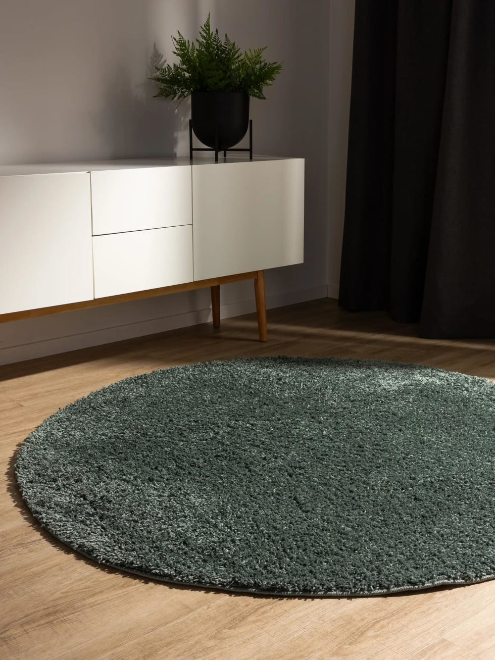 Tapis à poils longs vert clair D 160 rond — vue 3