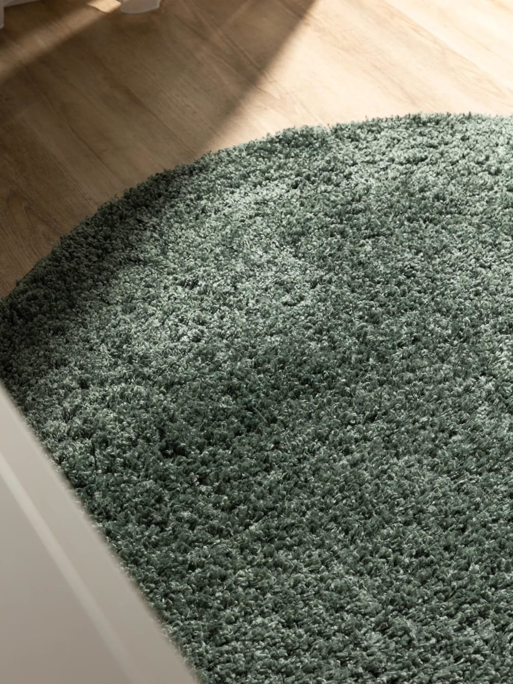 Tapis à poils longs vert clair D 160 rond — vue 4