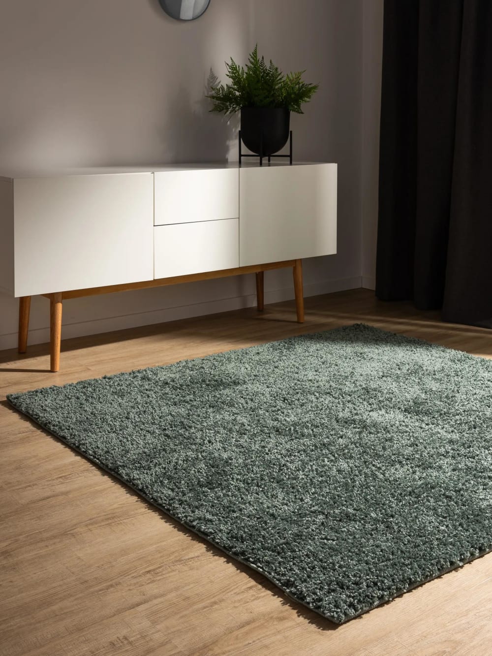 Tapis à poils longs vert clair 200x200 — vue 3
