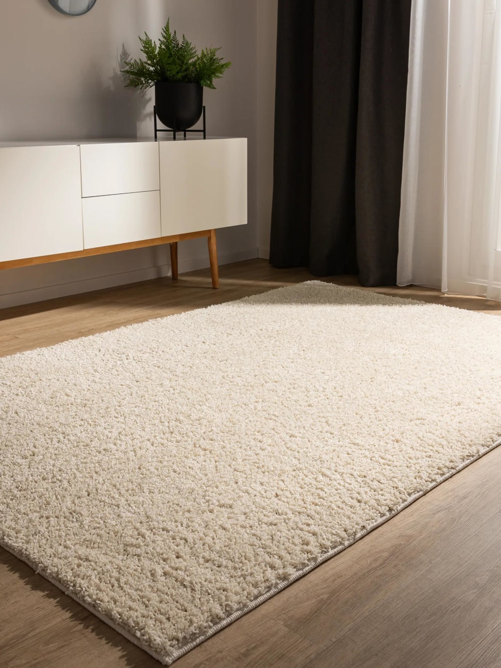 Tapis à poils longs crème 200x250 — vue 3
