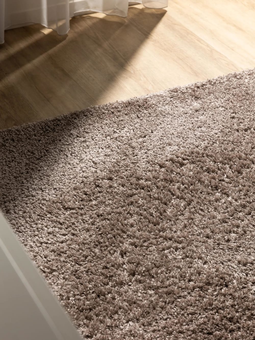 Tapis à poils longs taupe 200x200 — vue 4