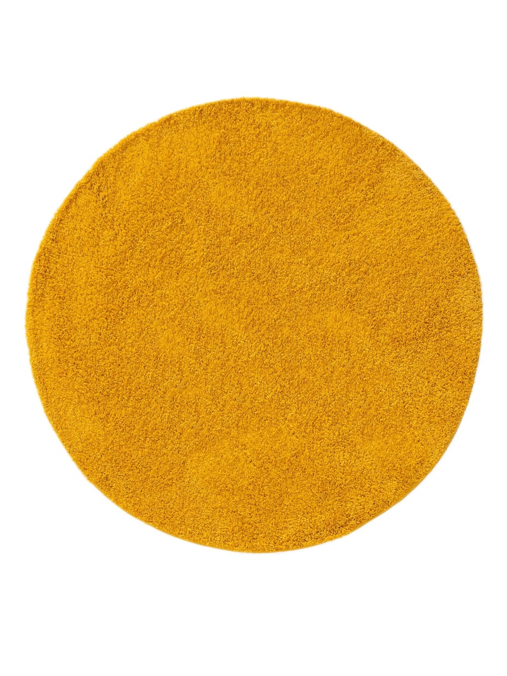 Benuta Hochflorteppich gelb D 160 rund style modern - Pvc - Polyvinlychlorid