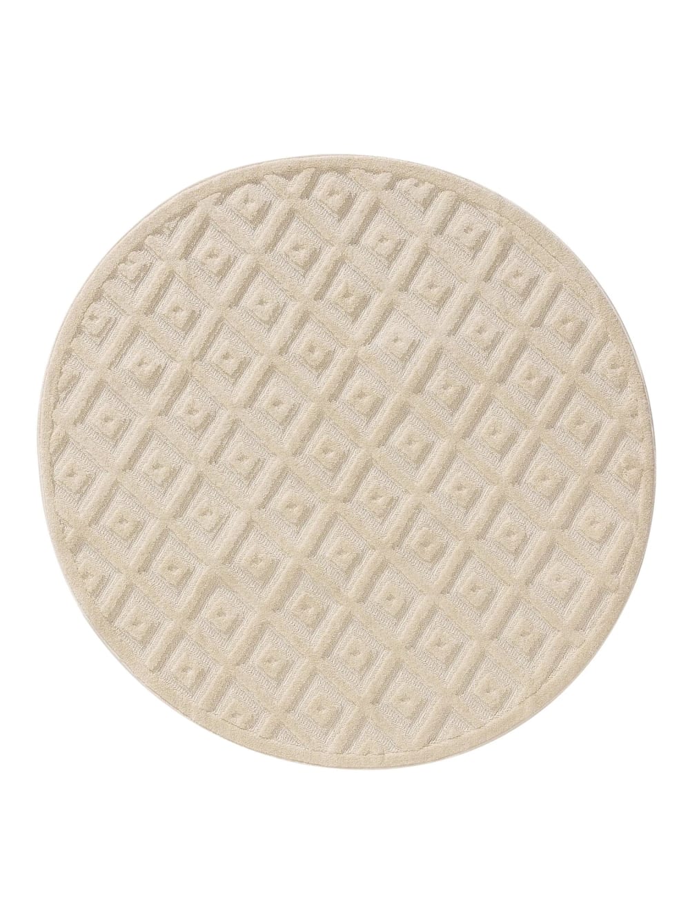 Benuta Teppich cream D 160 rund style modern Beige Pvc - Polyvinlychlorid