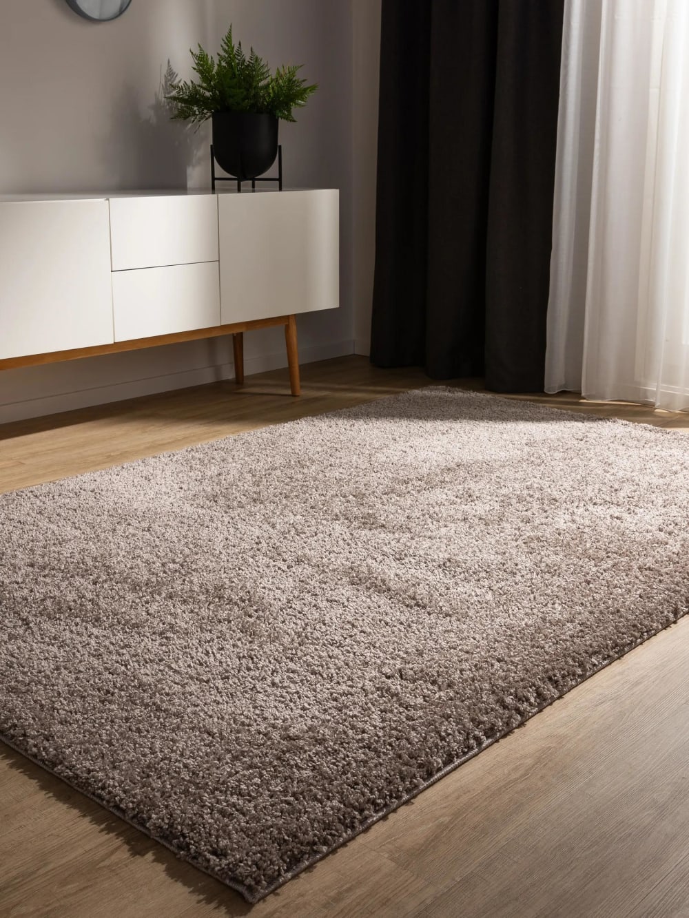 Tapis à poils longs taupe 200x250 — vue 3