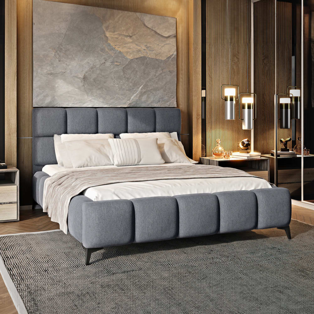 Petits meubles Kastenbett 160x200 inkl. Lattenrost Kiefernholz Grau style modern Grau