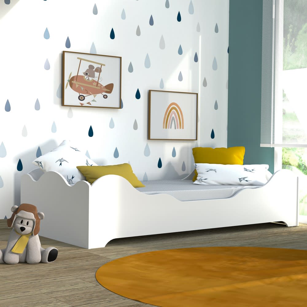 Lit enfant avec sommier, blanc, 90x190cm (Weber industries) - Image 1