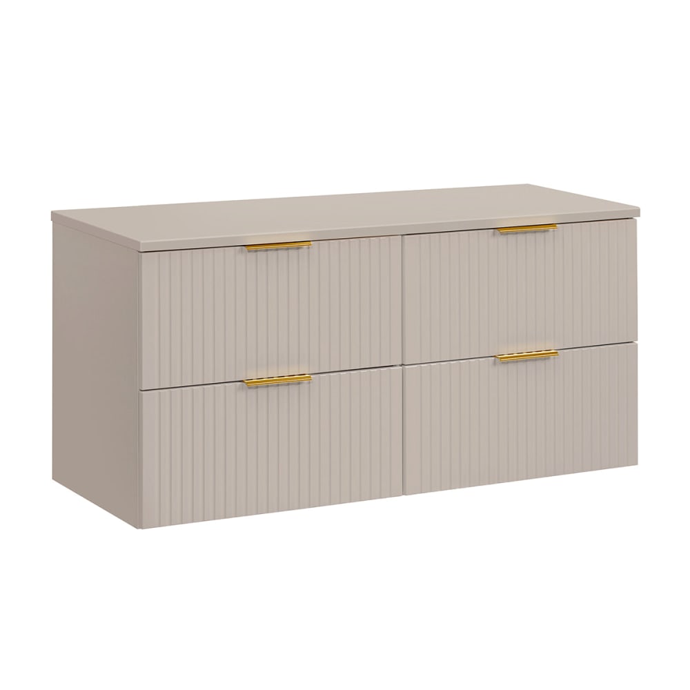 Meuble sous-vasque 120cm plan panneaux mélaminé et mdf beige