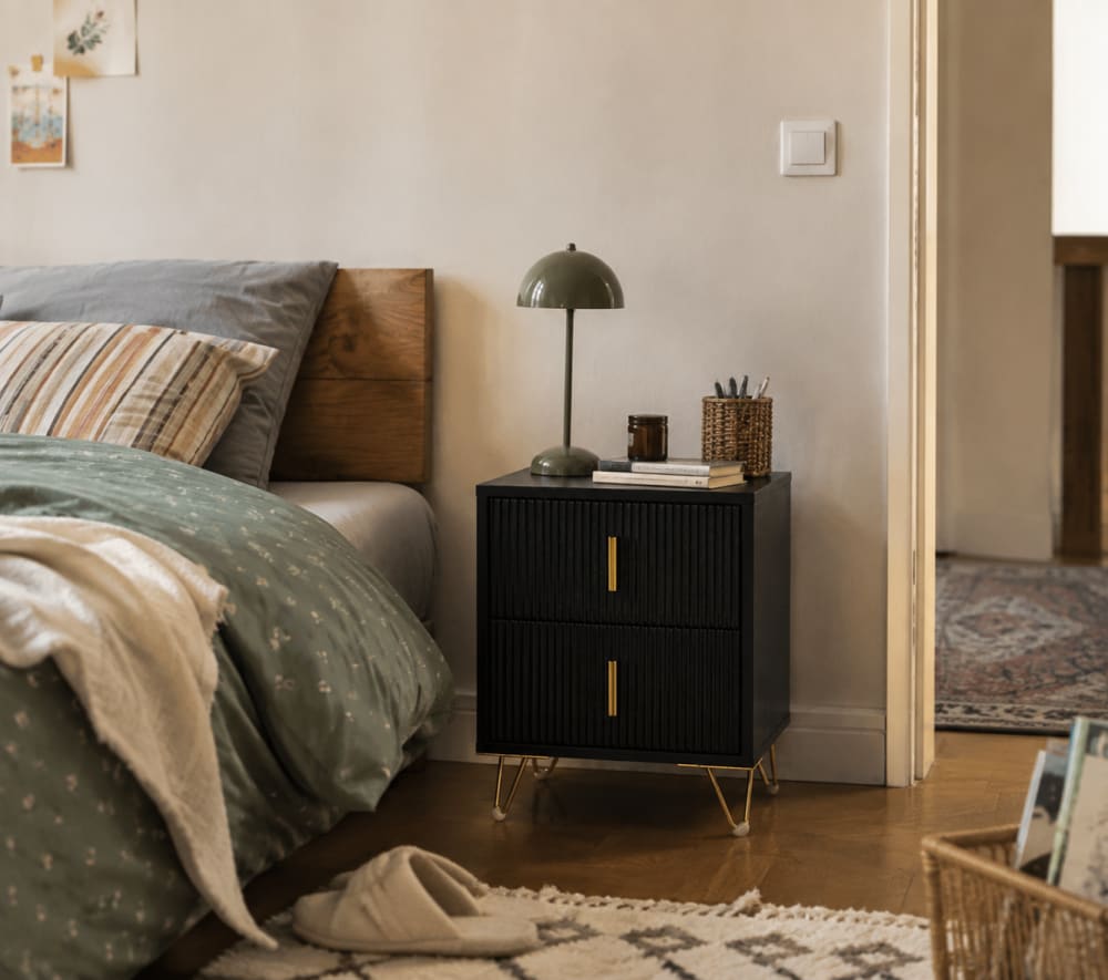 Nachttisch mit 2 schubladen 40x47x40 cm - Maisons Du Monde
