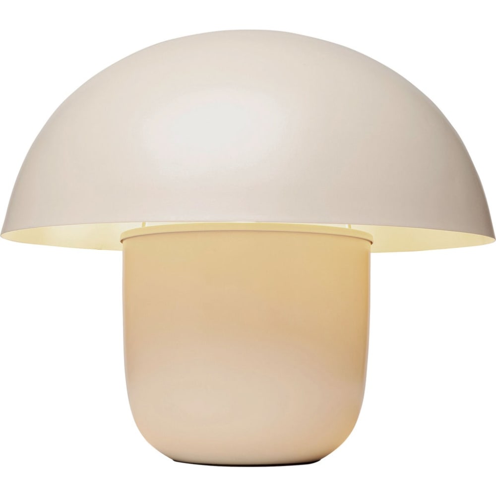 Kare Design Tischleuchte in Pilzform aus Stahl in Beige, H44cm style modern Beige Stahl