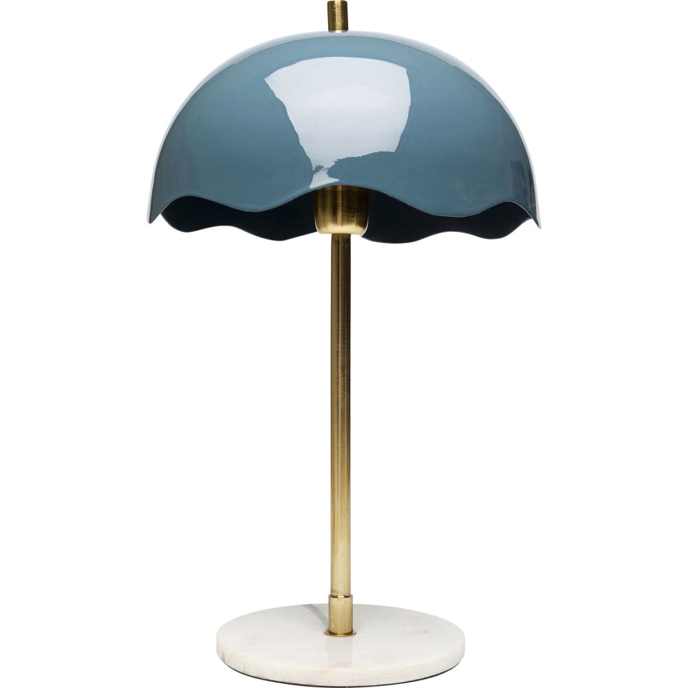 Tischleuchte aus Stahl und Marmor in Blau, H50cm - Maisons Du