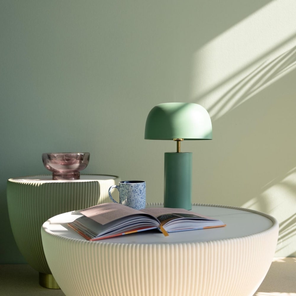 Lampe en acier vert sage — vue 3
